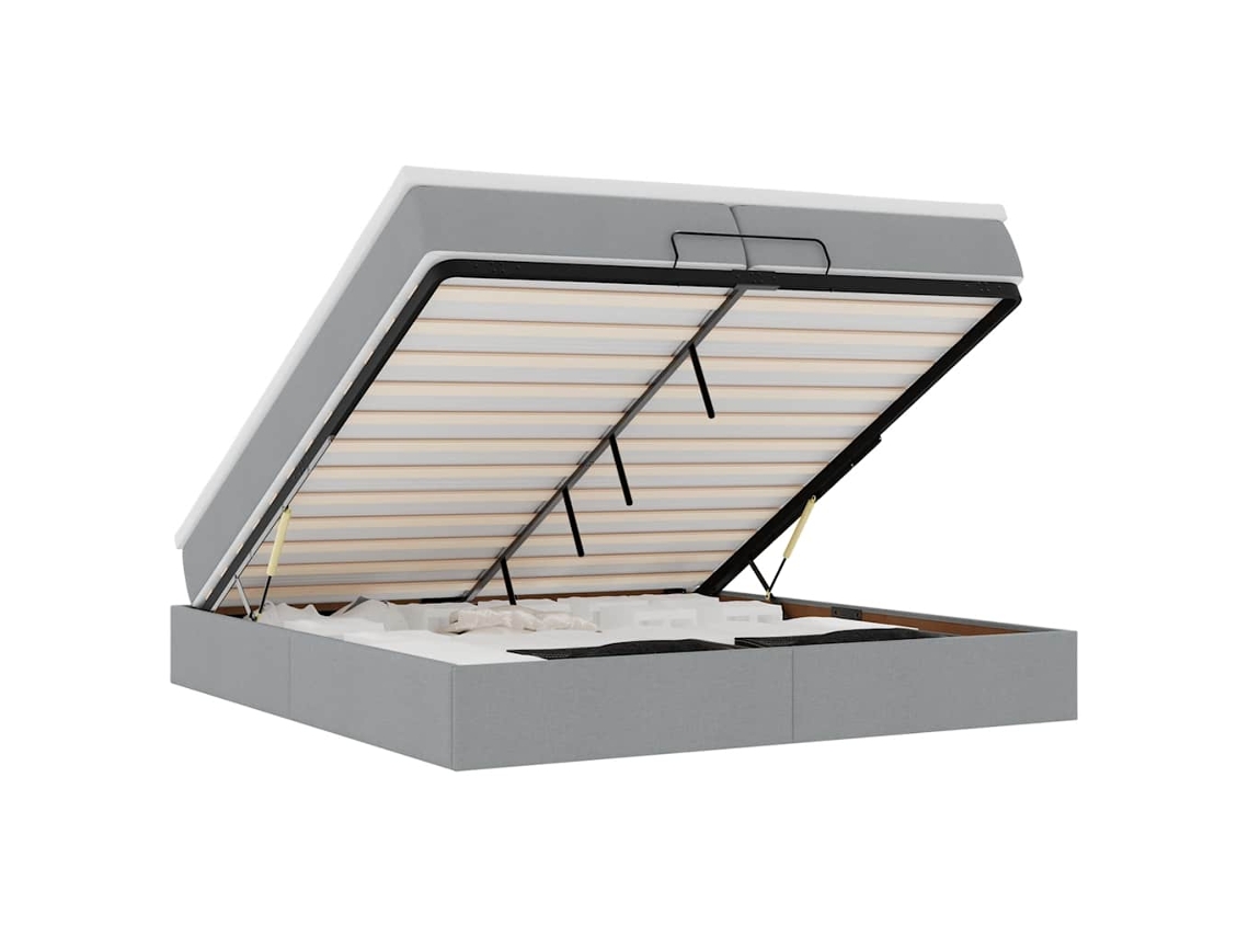 Ottoman Bed, Ottoman Beds Vidaxl Cinzeto Tecido (200 X 200 Cm)