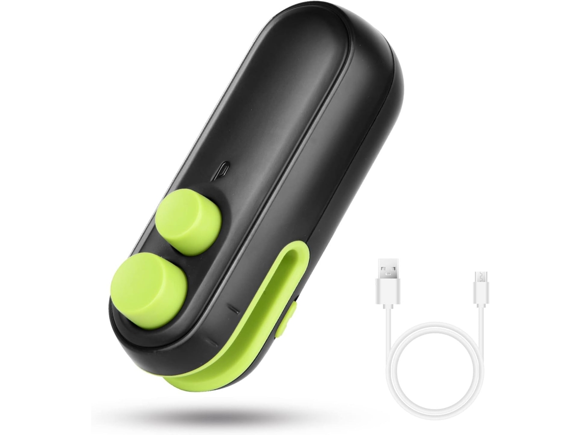 Seladora Mini Preto 2em1 Portátil P Sacos Plásticos Alimentos Lanches Cereais ZYBLSSBB