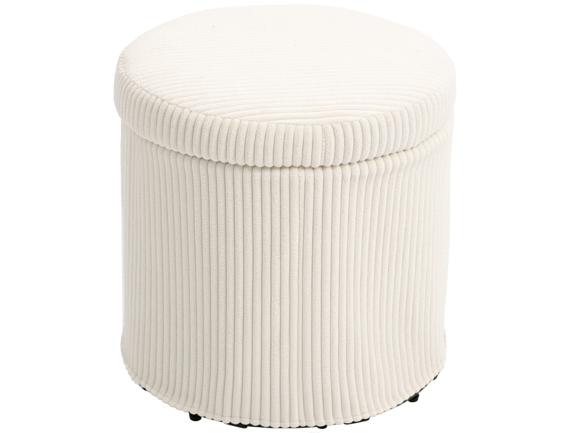 Puff Redondo em Veludo Cotelê Ø40x41cm S/MARCA