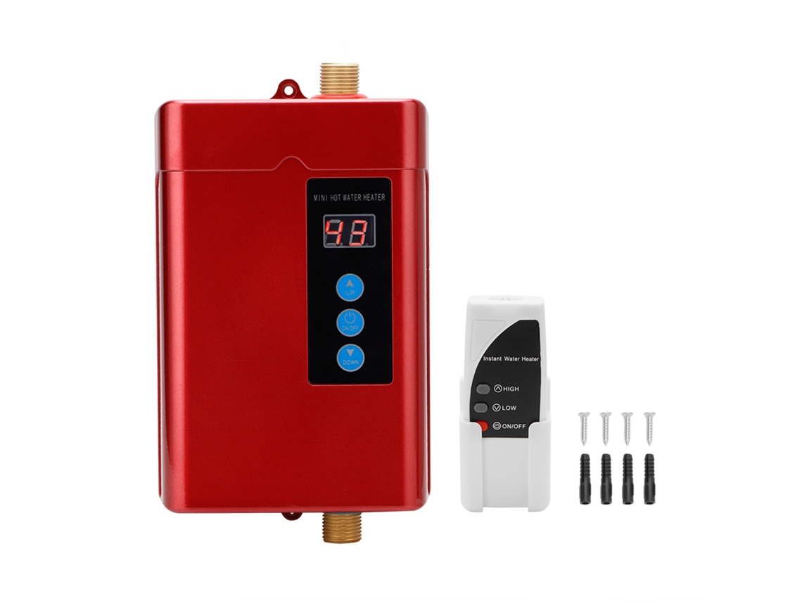 Aquecedor de água portátil elétrico instantâneo, 220v, 4000w, plugue, vermelho LAXISCREED