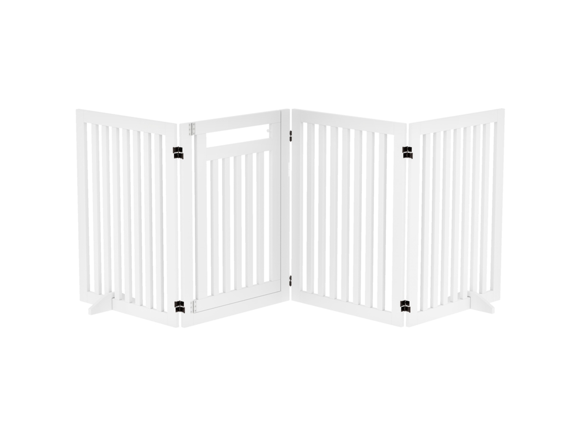 Portão Pets, para Portão de Escada, Portão Protetor, 4 Peças, Dobrável, Branco
