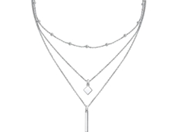 2026-collar De Plata Esterlina S925 De Tres Capas Con Extensor Para Mujer Estilo Geométrico Regalo Multilayer 3