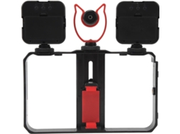 Kit De Gaiola Para Câmera Sanpyl Live Com Forte Proteção Anti Interferência, Luz De Preenchimento, Microfone Para