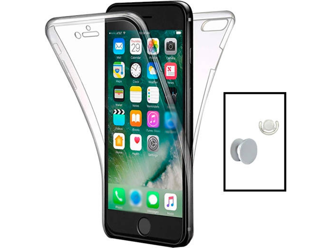 Kit Capa + GripHolder + Suporte iPhone SE 2022 PHONECARE Transparente e Branco