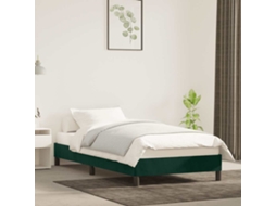 Vidaxl Estrutura De Cama Sem Colchão 80x200 Cm Veludo Verde-escuro
