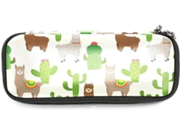 Estojo para lápis com estampa de alpaca e cacto, marrom e cinza, grande capacidade, para marcadores e organizador.