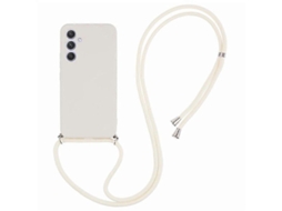 CAPA de celular TPU YURU, com forro de fibra e cordão longo, para Samsung Galaxy A34 5G, branco
