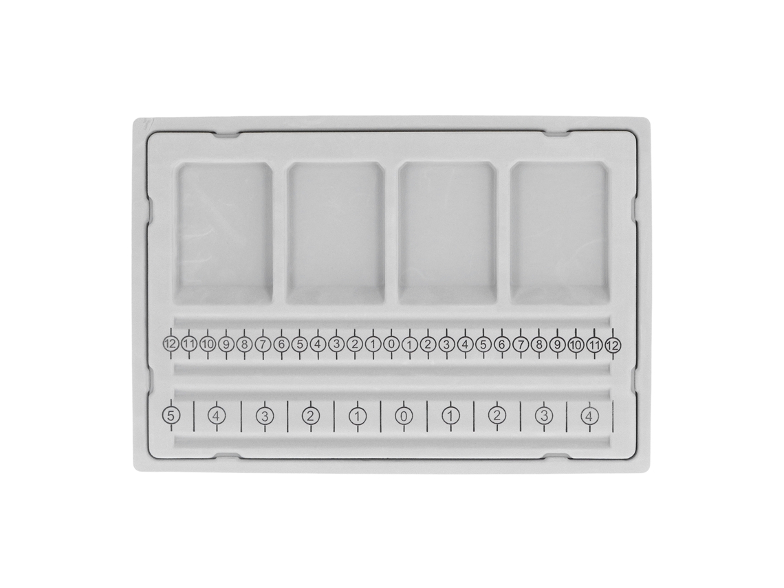 Placa de medição de contas com canais retos e compartimentos recessados para pulseiras e colares S/MARCA