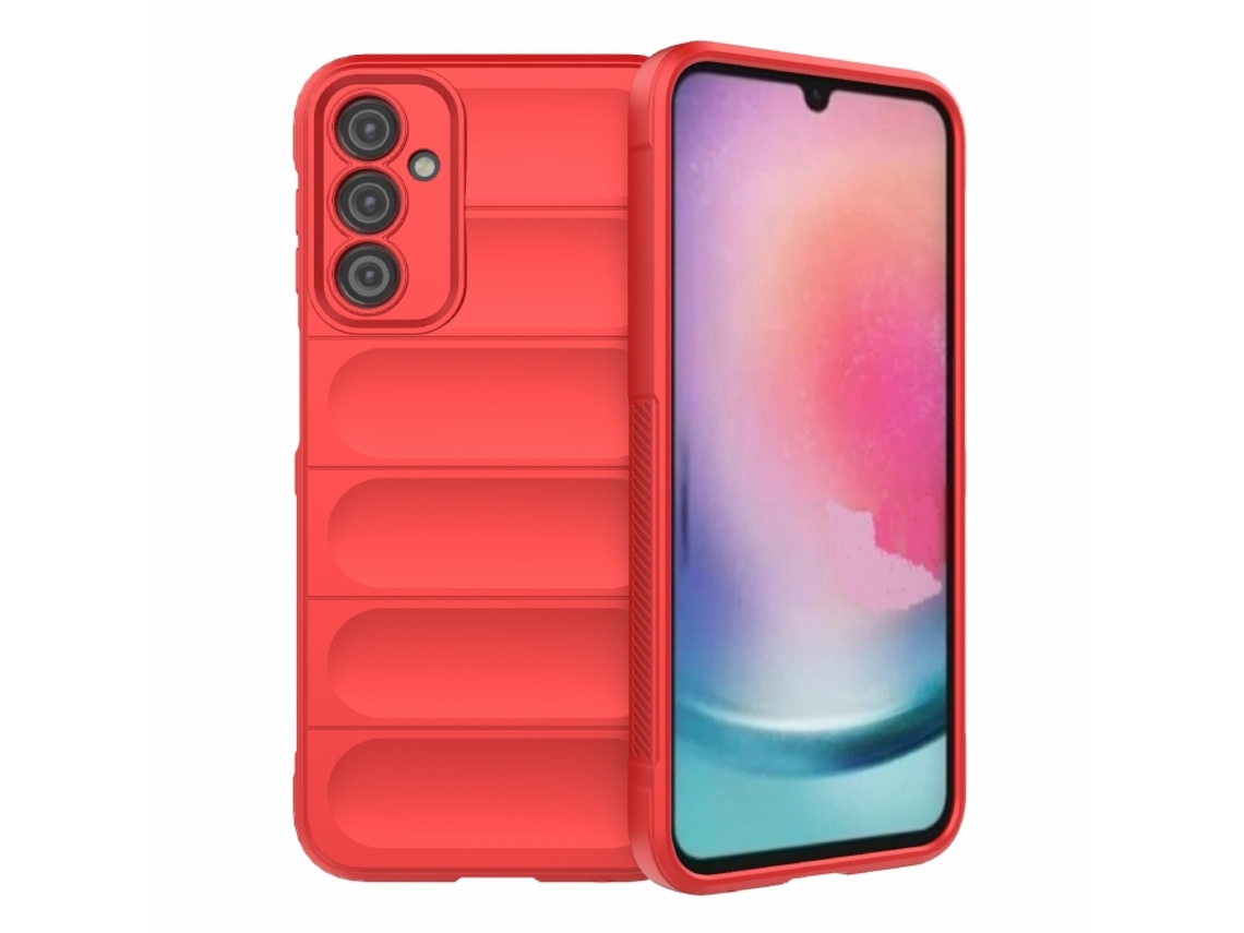 Capa Halinuia Para Samsung Galaxy A24 5g/a24 4g Magic Shield Tpu Vermelha (interior Em Flanela)