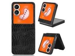 Capa Traseira Com Textura De Crocodilo Para Tecno Phantom V Flip2