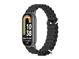 Bracelete de Smartwatch para Xiaomi Mi Band 8 Mijobs respirável de silicone marinho (preta)