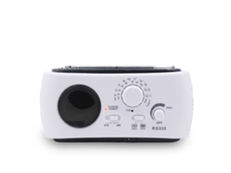 Rádio Solar com Manivela, Am/fm, Lanterna Led, Branca AQUAFORGE