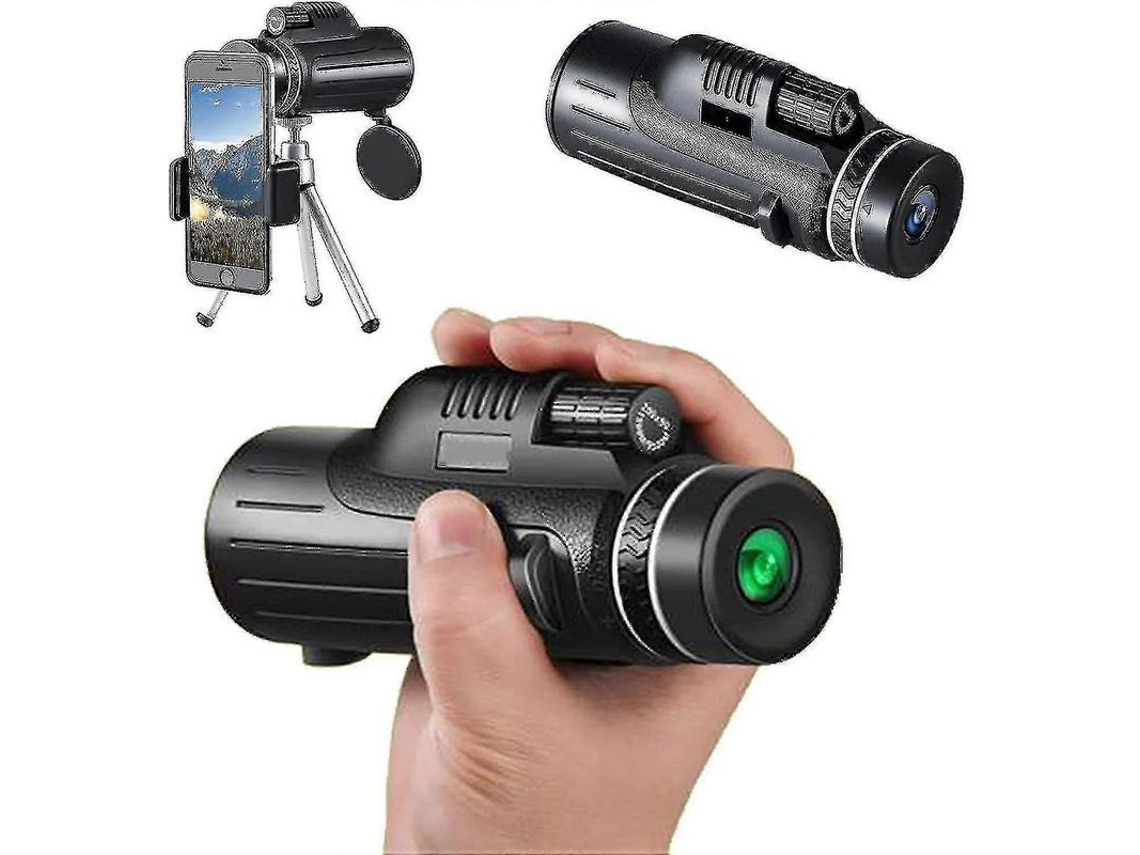 Telescópio monocular 120x100, com visão noturna, Bak4, lente FMC, suporte para celular, para observação de aves e estrelas