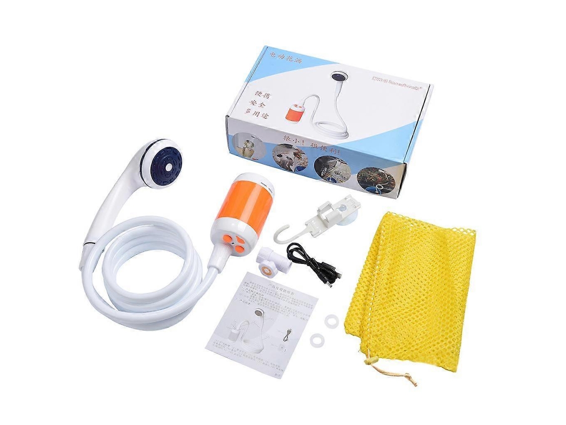 Chuveiro Portátil Para Acampamento Ao Ar Livre Recarregável Por Usb Para Caminhadas Laranja PENGDSJE