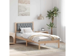 Vidaxl Estrutura Da Cama Com Cabeceira Cinzento-claro 75 X 190 Cm