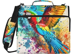 Organizador De Papel Colorido Com Estampa Papagaio, Tie Dye, Estojo Com Zíper E Fichário De 3 Argolas, Resistente À Água