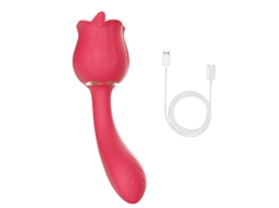 Vibrador de Massagem para Lamber a Língua Rosa 2 em 1 para Mulheres Vermelho YIZHOOD