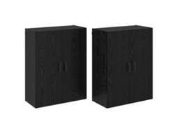 Conjunto de 2 roupeiros de parede Carvalho Preto MAISON EXCLUSIVE (69,5x34x90 cm)