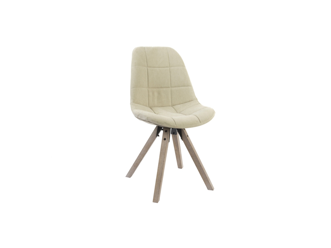 Cadeira em Algodão Poliéster Bege Natural (47x55x85cm) ALEXANDRA HOUSE LIVING
