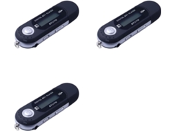 3x Reprodutor De Mp3 Portátil Usb Com Tela Lcd Digital, Bluetooth,