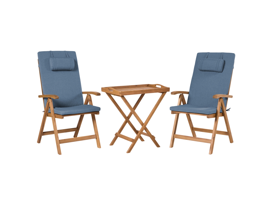 Conjunto Bistrô Beliani Java Premiuim De Madeira De Acácia Azul 68x45x73