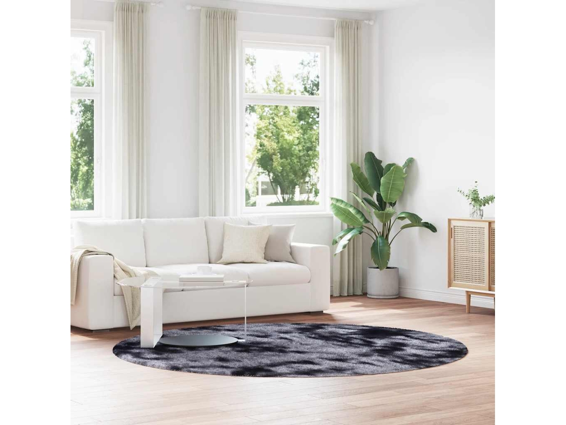 Vidaxl Tapete Shaggy De Pelo Alto Navarra 240x240 Cm Cinzento-escuro
