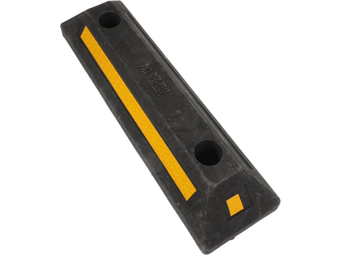 Calço De Roda Borracha Preto E Amarelo,para Garagem,480x130x70 Mm,resistente Carros.