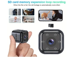 Câmera de vigilância WiFi Bestvite 2M HD1080P com intercomunicador bidirecional e monitoramento remoto, até 32 GB, preta