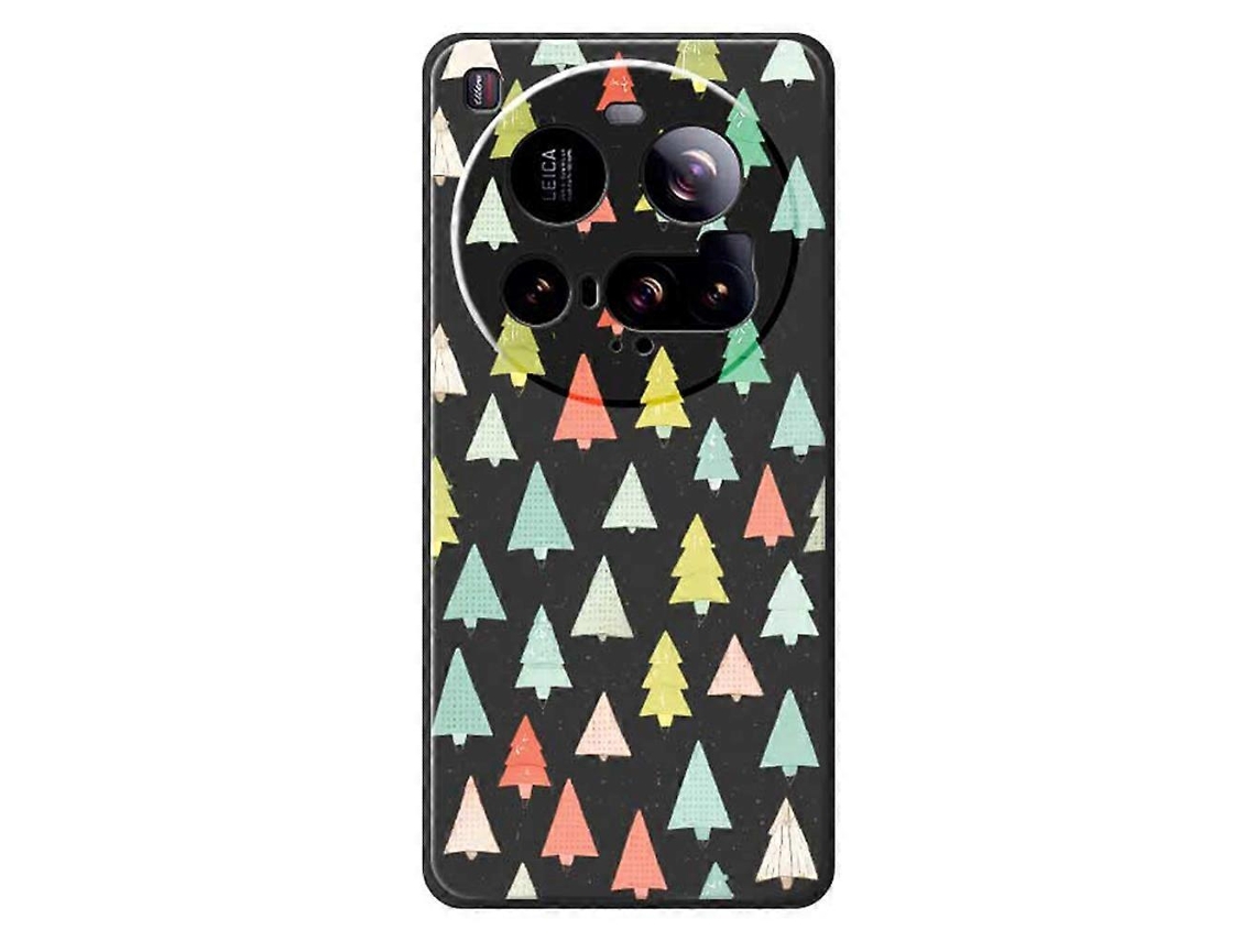 Capa Traseira De Tpu Com Borda Reta E Estampa De Árvores Coloridas Tkdaddy Para Xiaomi 15 Ultra, Preta