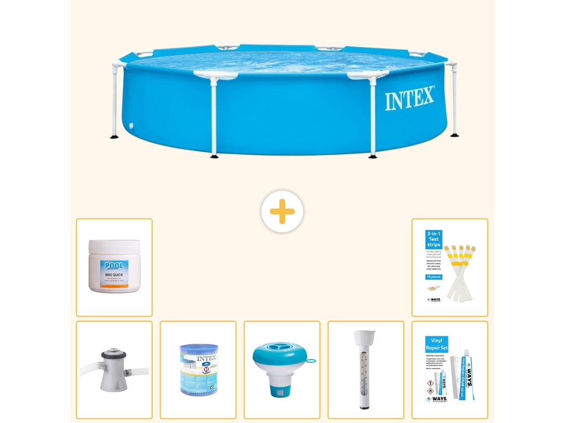 Piscina com Estrutura Redonda 244x51 Cm 8 peças S22449 INTEX