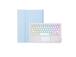 Lurelia Capa Com Teclado Bluetooth Para Ipad Air2 Teclado Com Retroiluminação Gradiente Com Touchpad, Layout Pt, Azul E Branco