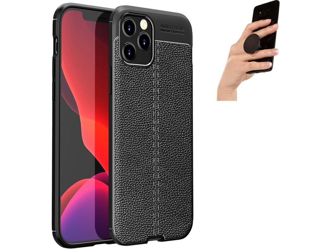 Capa e Popsocket iPhone 12 Pro MAX PHONESHIELD Rugged Leather Preto