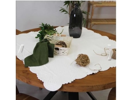 Toalha De Mesa Sud Etoffe Quadrada Branca Algodão Branco (100x100cm)