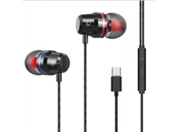Auriculares Ergonômico G2 Type-C Subwoofer com Controle com Fio com Microfone Embutido de Alta Definição Preto