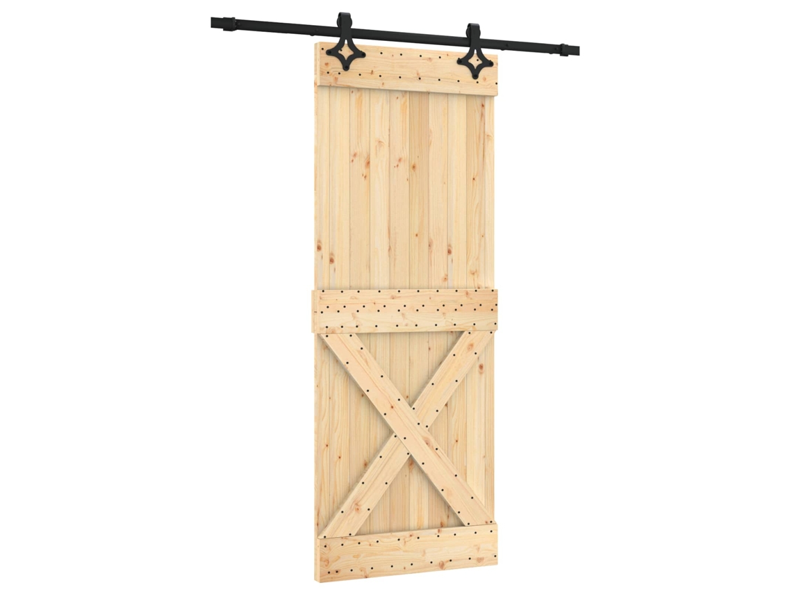 Maison Exclusive - Porta Deslizante 80 X 210 Cm Natural E Preto