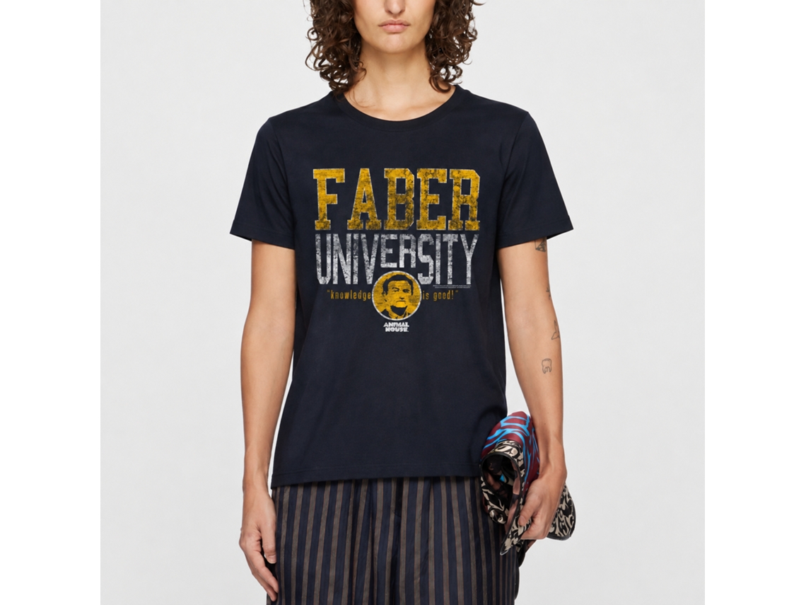 Rockinstone Animal House Movie Faber University Navy Adult T-shirt Size:xl