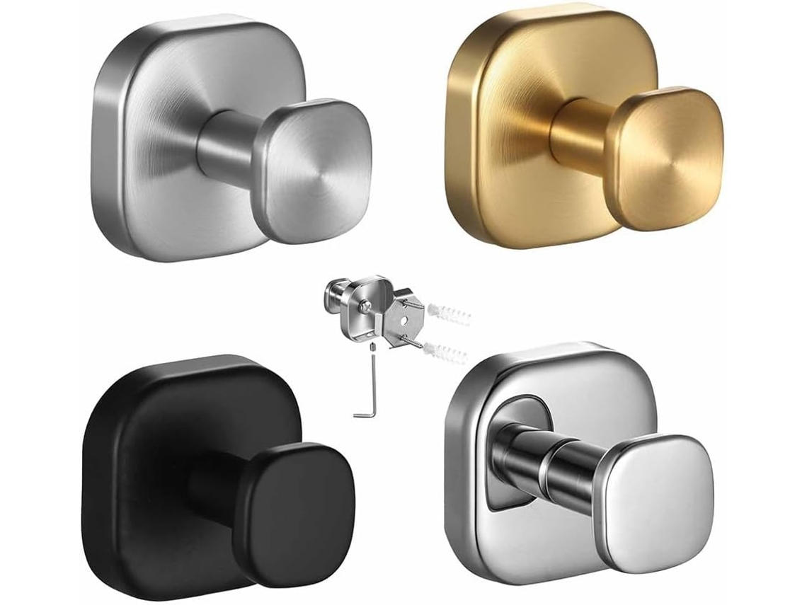 Conjunto De 2 Ganchos Parede Em Aço Inoxidável, Cabide Metal Premium