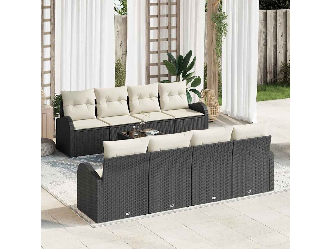 Vidaxl Conjunto De Sofá De Jardim 9 Unid. 8-número De Lugares