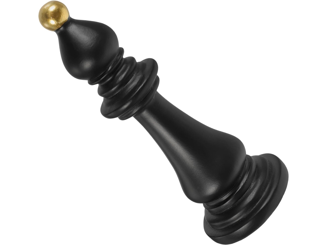 Escultura Xadrez Estilo Criativo Elegante Resina Preta Estrutura Robusta Portátil Decoração Prateleira Chic GOKOCO