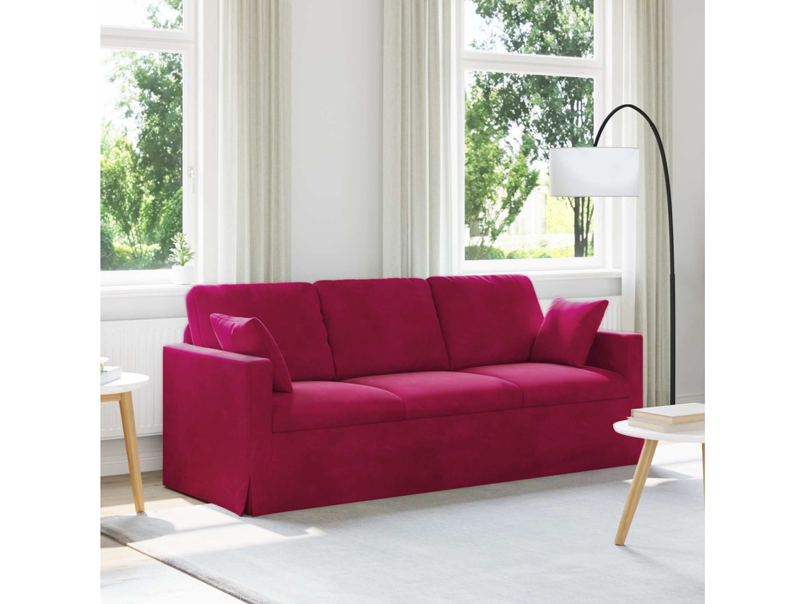 Vidaxl Sofá Vinho Vermelho 198 X 78 X 80 Cm Veludo