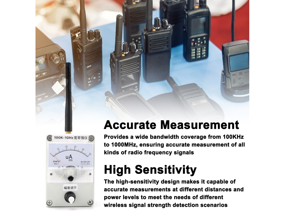 Medidor de Intensidade de Campo 100kHz-1GHz, Alta Sensibilidade | S/MARCA
