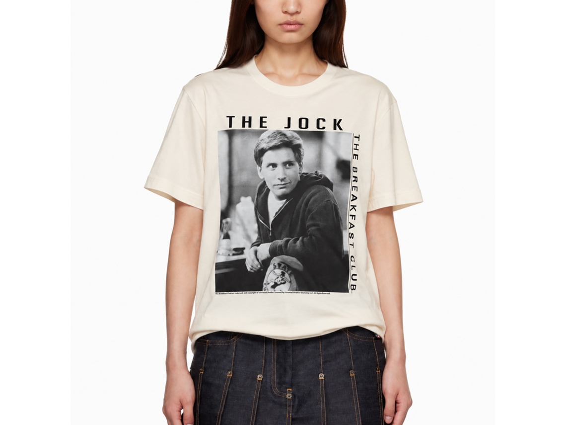 Rockinstone Breakfast Club Movie The Jock Solid Natural Adult T-shirt Size:xl