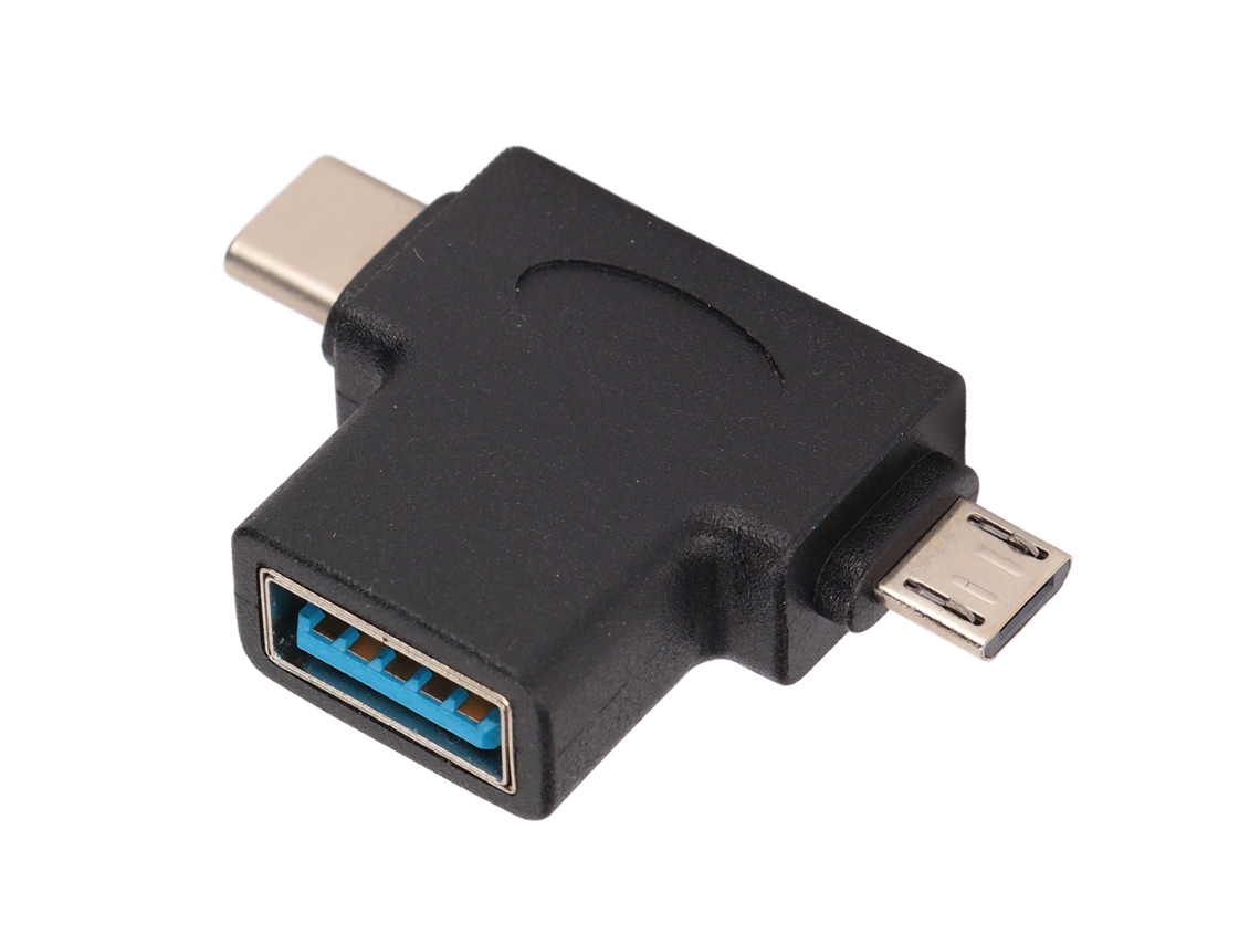 Conversor Otg 2 em 1 Usb c, Micro Usb para Celular, Teclado, Mouse, Leitor de Cartões AQUAFORGE