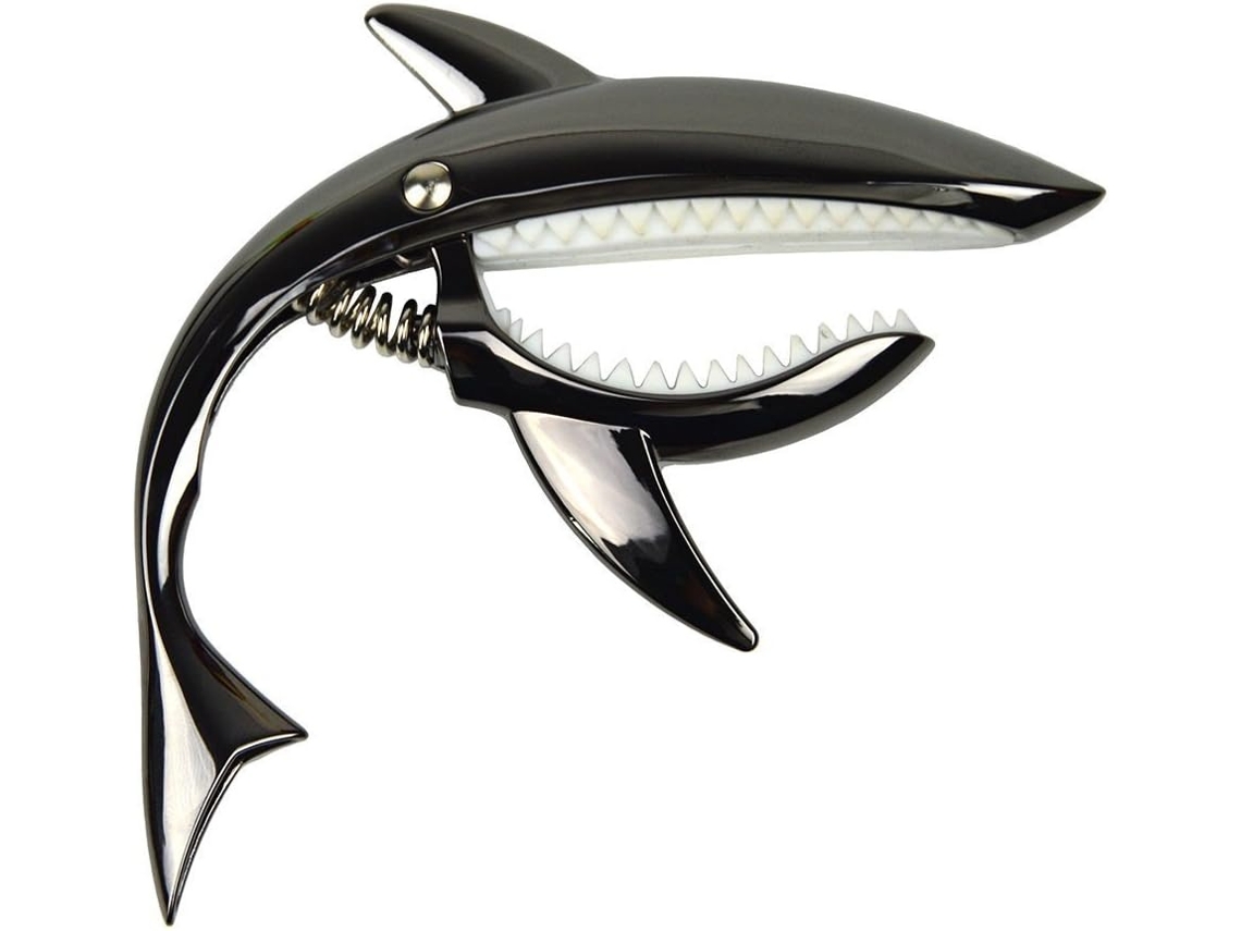 Lurelia Capotraste Shark De Liga De Zinco Para Violão E Guitarra Preto
