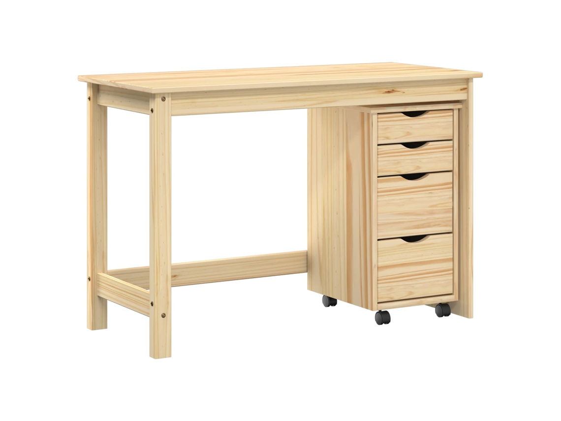 Conjunto 2 Conjunto De Móveis Moderno Vidaxl Castanho Madeira De Pinho Maciça (112 X 50 X 75 Cm)