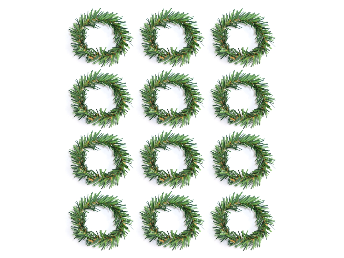 Varetas de Natal Verdes em Pvc, Anéis Pequenos para Guardanapos e Velas LAXISCREED