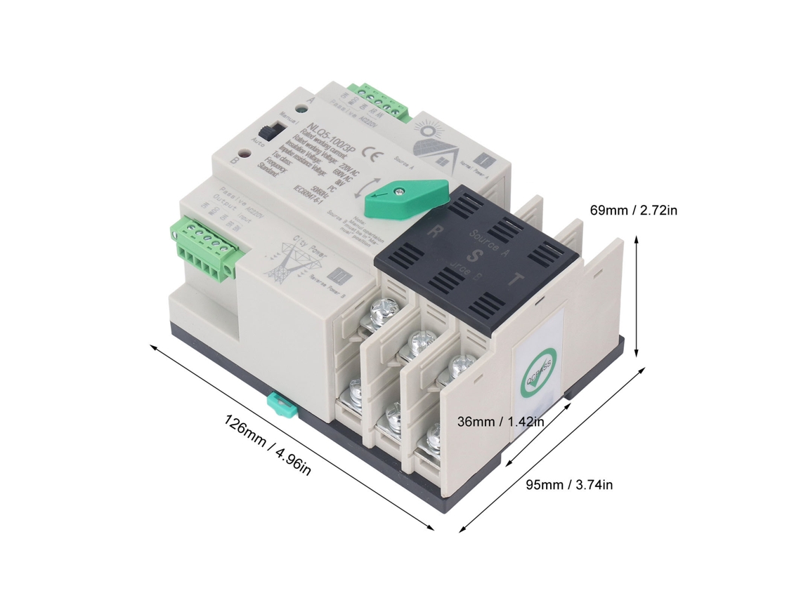 Chave De Transferência Automática Dual 3p 100a 220v