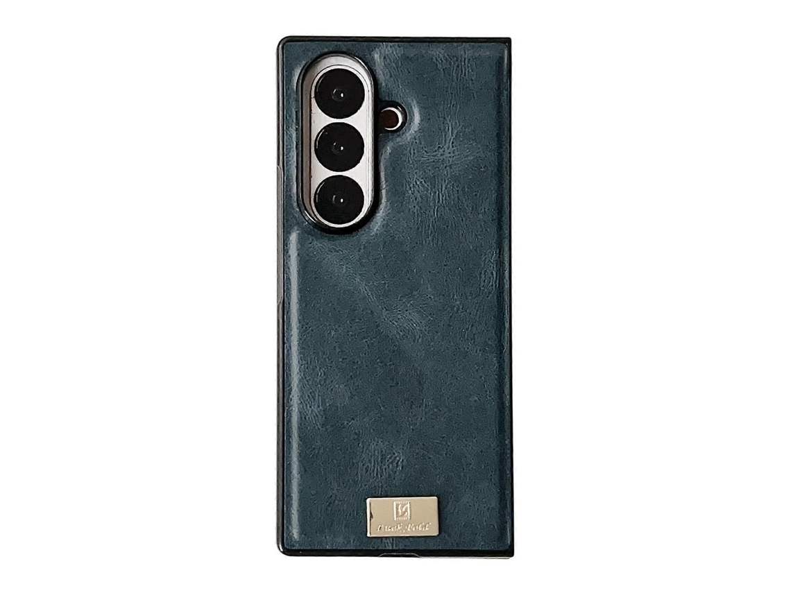 Capa De Celular Em Pu Com Textura Crazy Horse Para Samsung Galaxy Z Fold7 5g