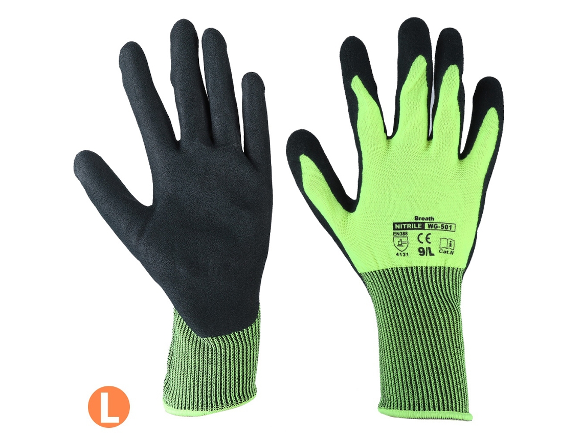 Luvas De Trabalho Wonder Grip Wg-501 Antiderrapantes E Respiráveis