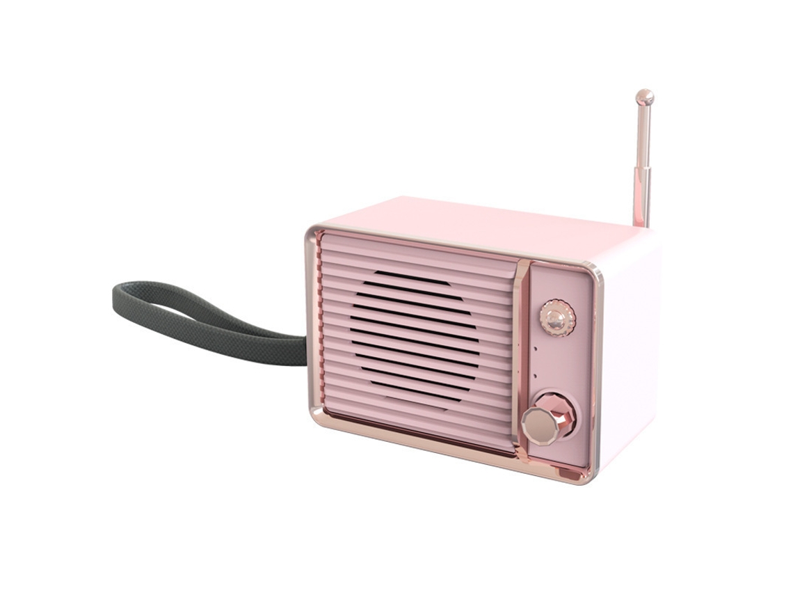 Coluna Bluetooth Ydcy Speaker0120H35 Cor de Rosa